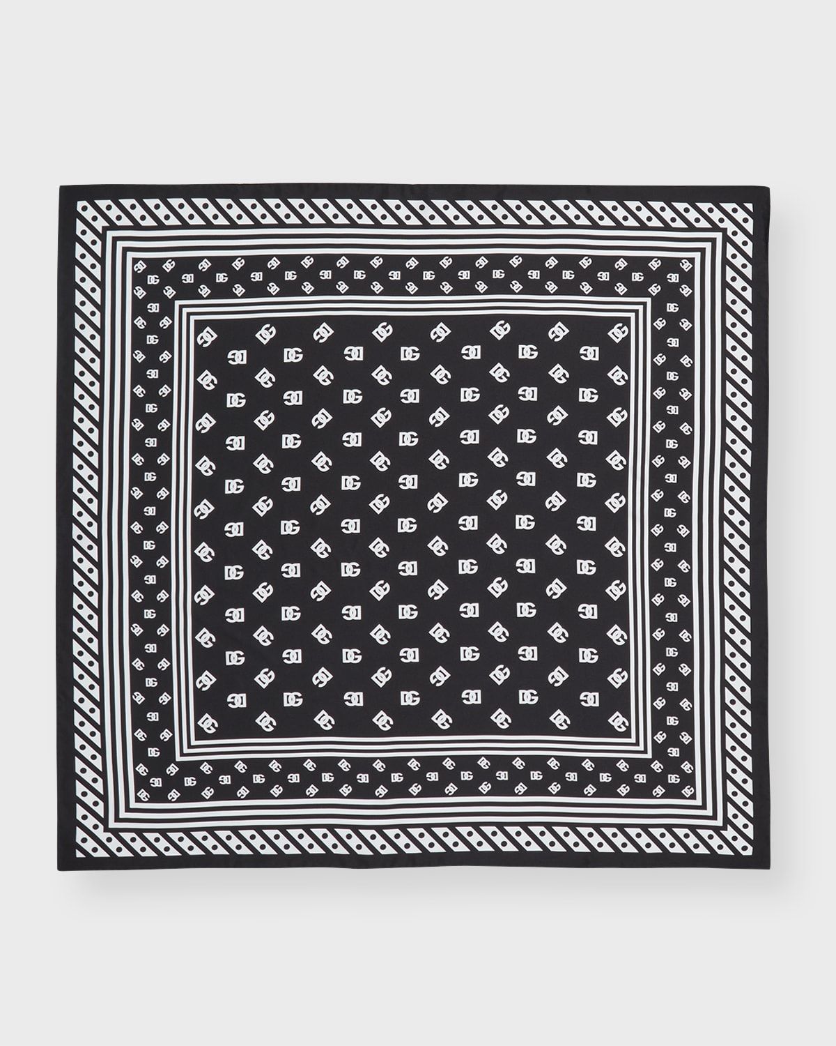 Polka-Dot DG Monogram Silk Twill Square Scarf