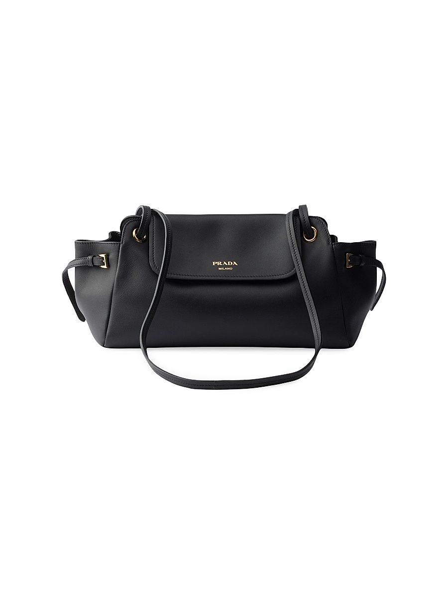 Women's Carry Leather Shoulder Bag - Black