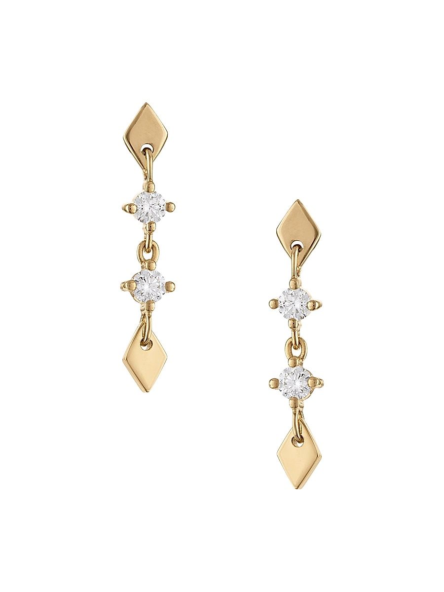 Women's Shine 14K Yellow Gold & 0.25 TCW Diamond Drop Earrings - Yellow Gold