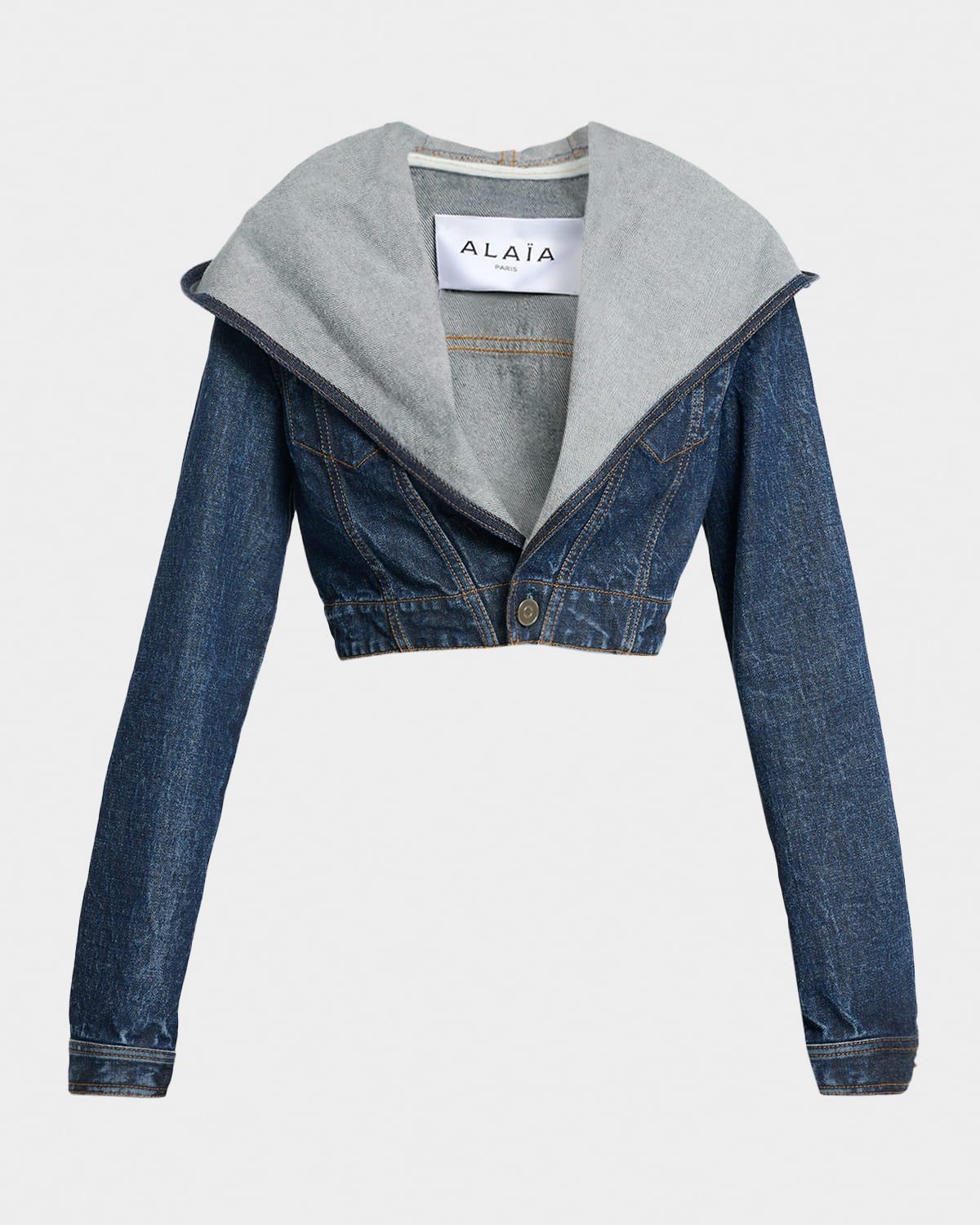 Hooded Cropped Denim Jacket