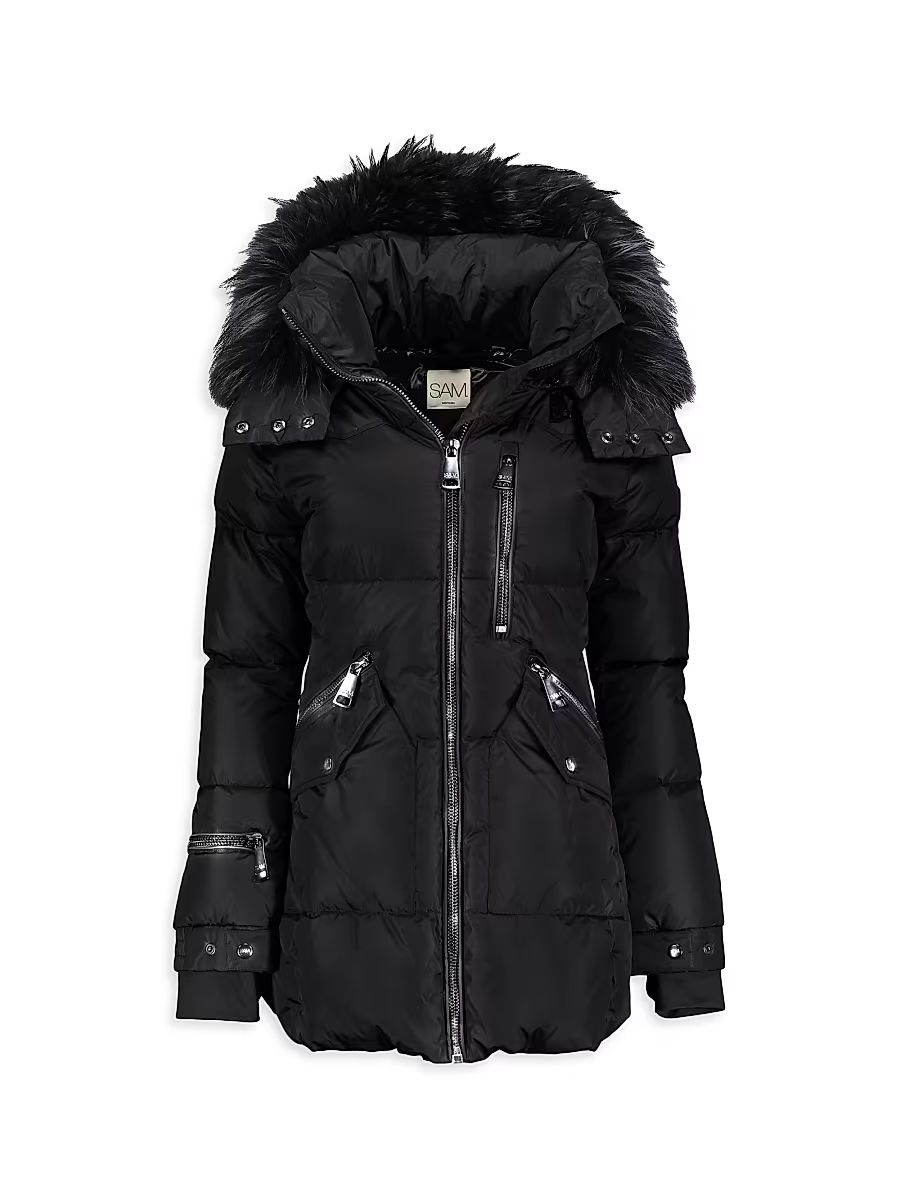 Little Girl's & Girl's Faux Fur Cruiser Jacket - Black - Size 2