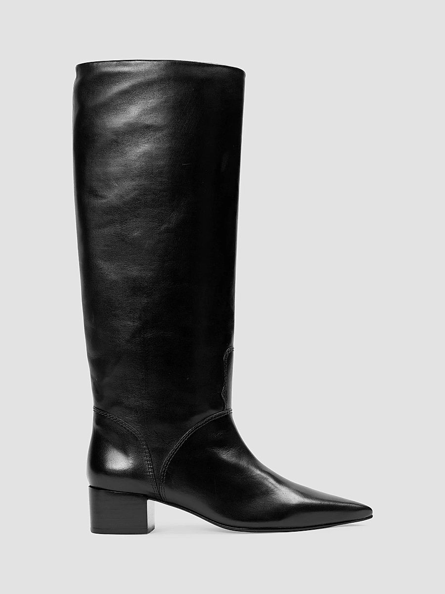 Women's Alba 45MM Boots - Black Leather - Size 12