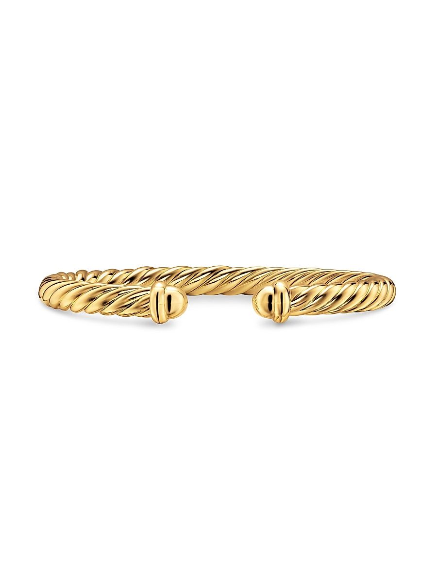 Women's Cablespira Flex Bracelet in 18K Yellow Gold, 6MM - Gold - Size Medium