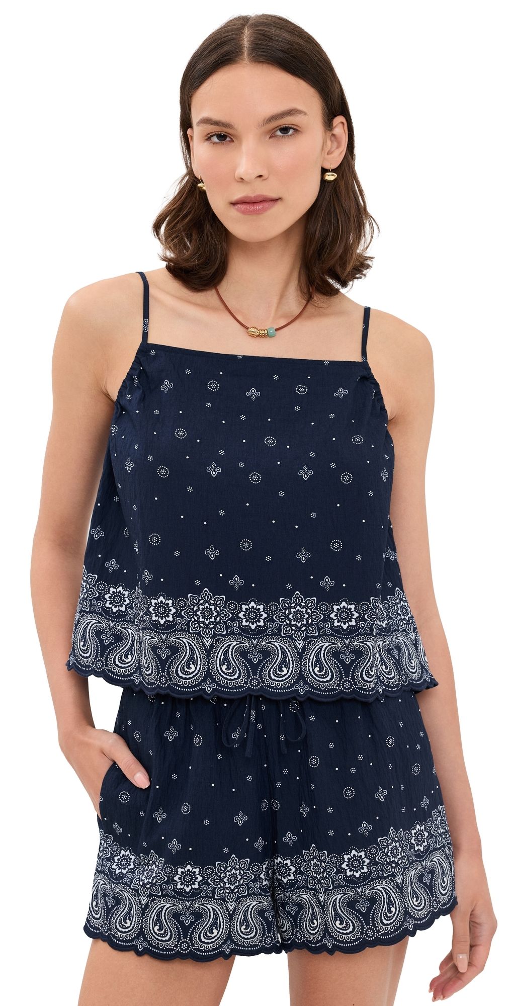 Madewell Madewell x Shopbop Marel Top In Linen Rayon Bandana Mix White M