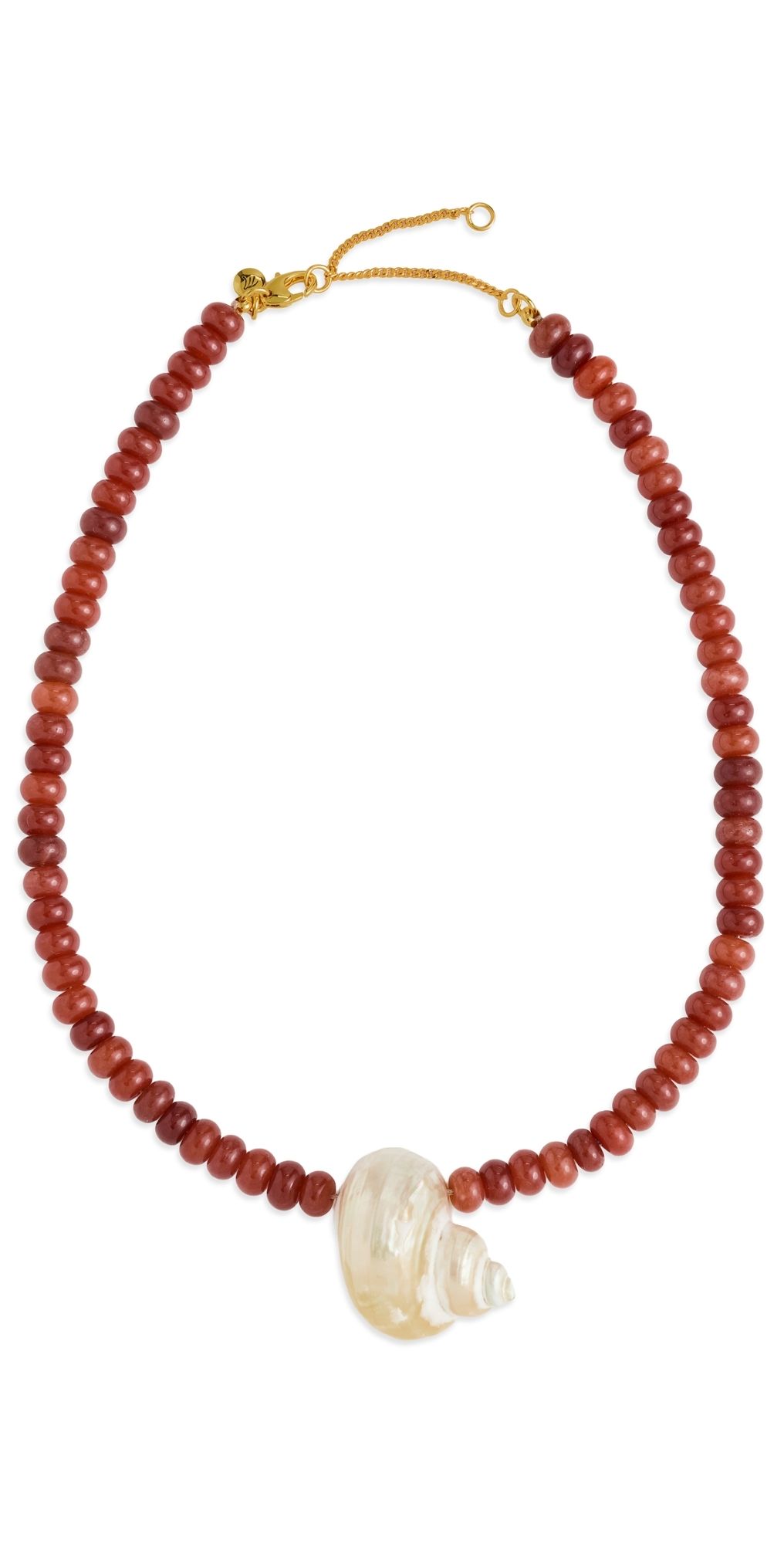 Madewell Turbo Shell Beaded Necklace Antique Gold One Size