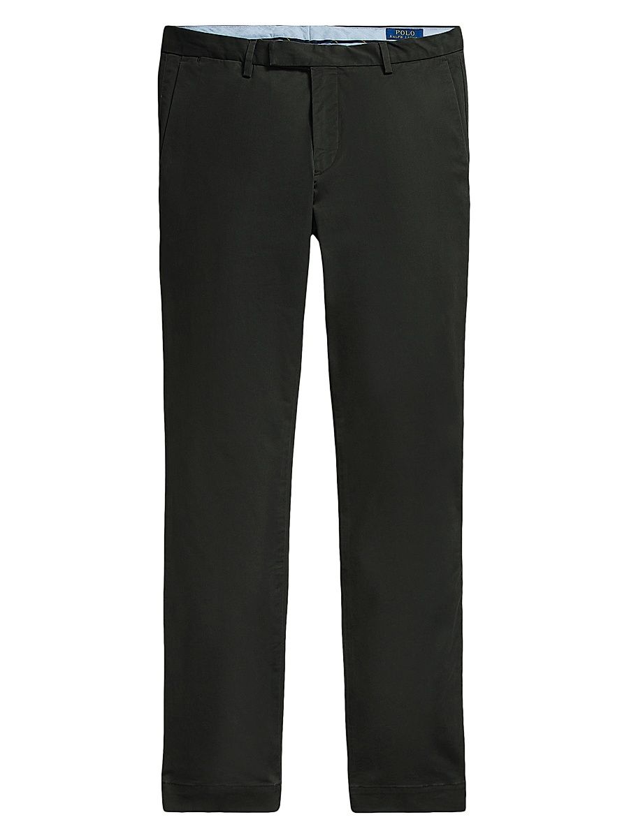Men's Stretch-Twill Flat-Front Trousers - Deep Grey - Size 40