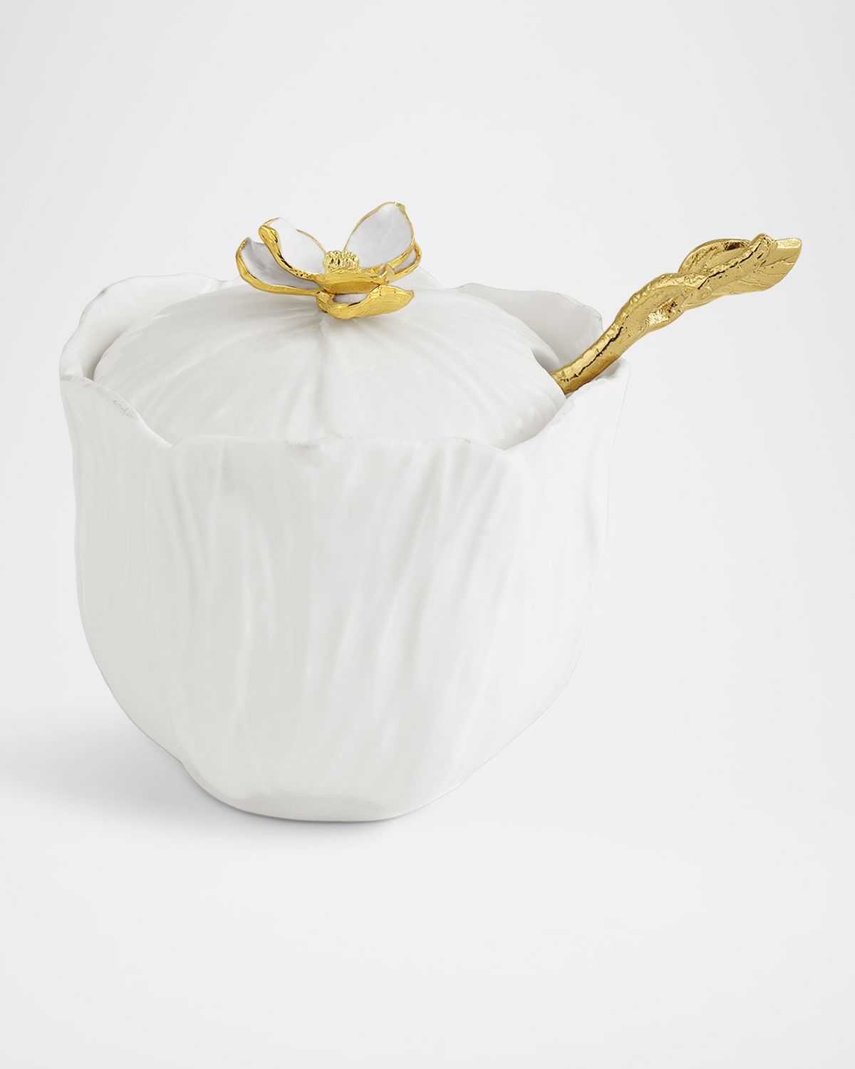 Gardenia Sugar Pot with Spoon, 3 oz.