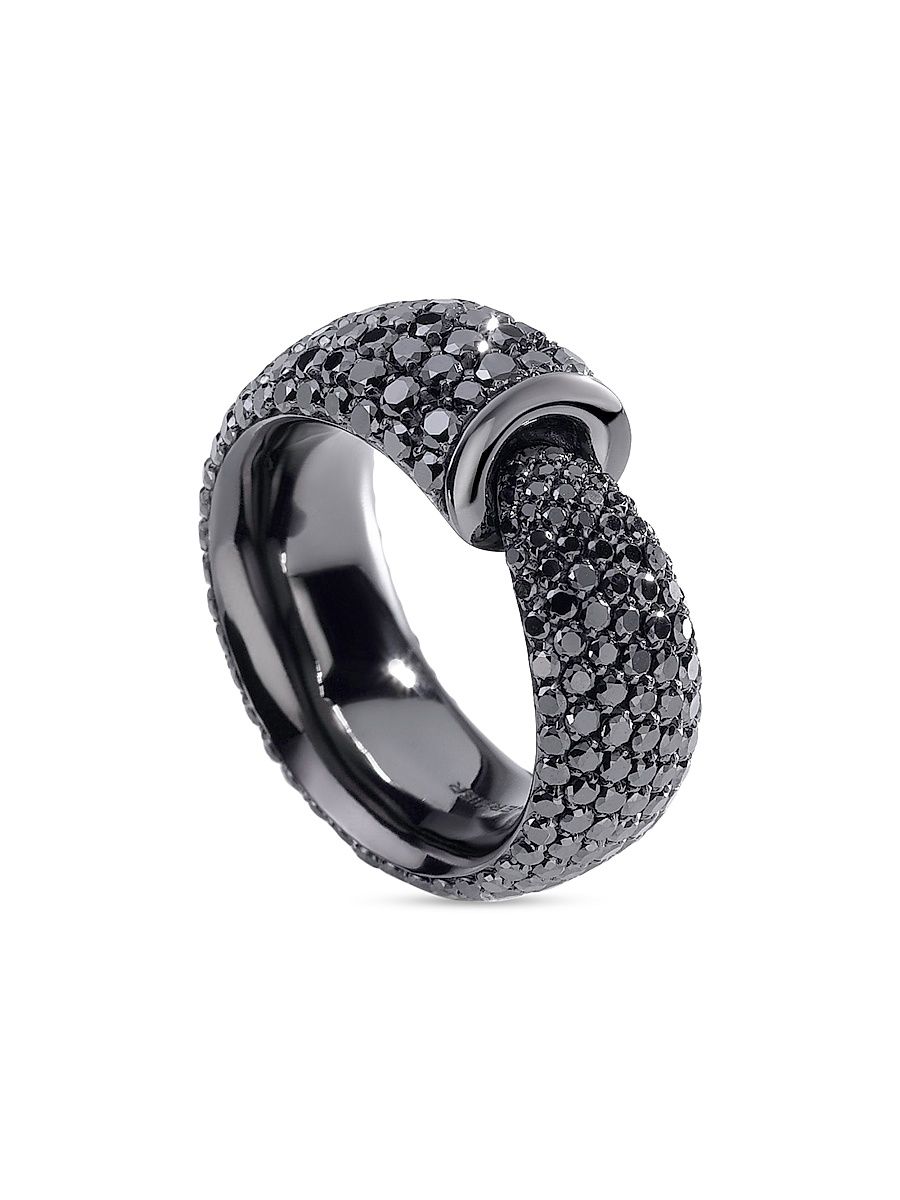 Women's Calla The One Black Rhodium-Plated, 18K White Gold & 5.30 TCW Diamond Ring - Black - Size 7.25