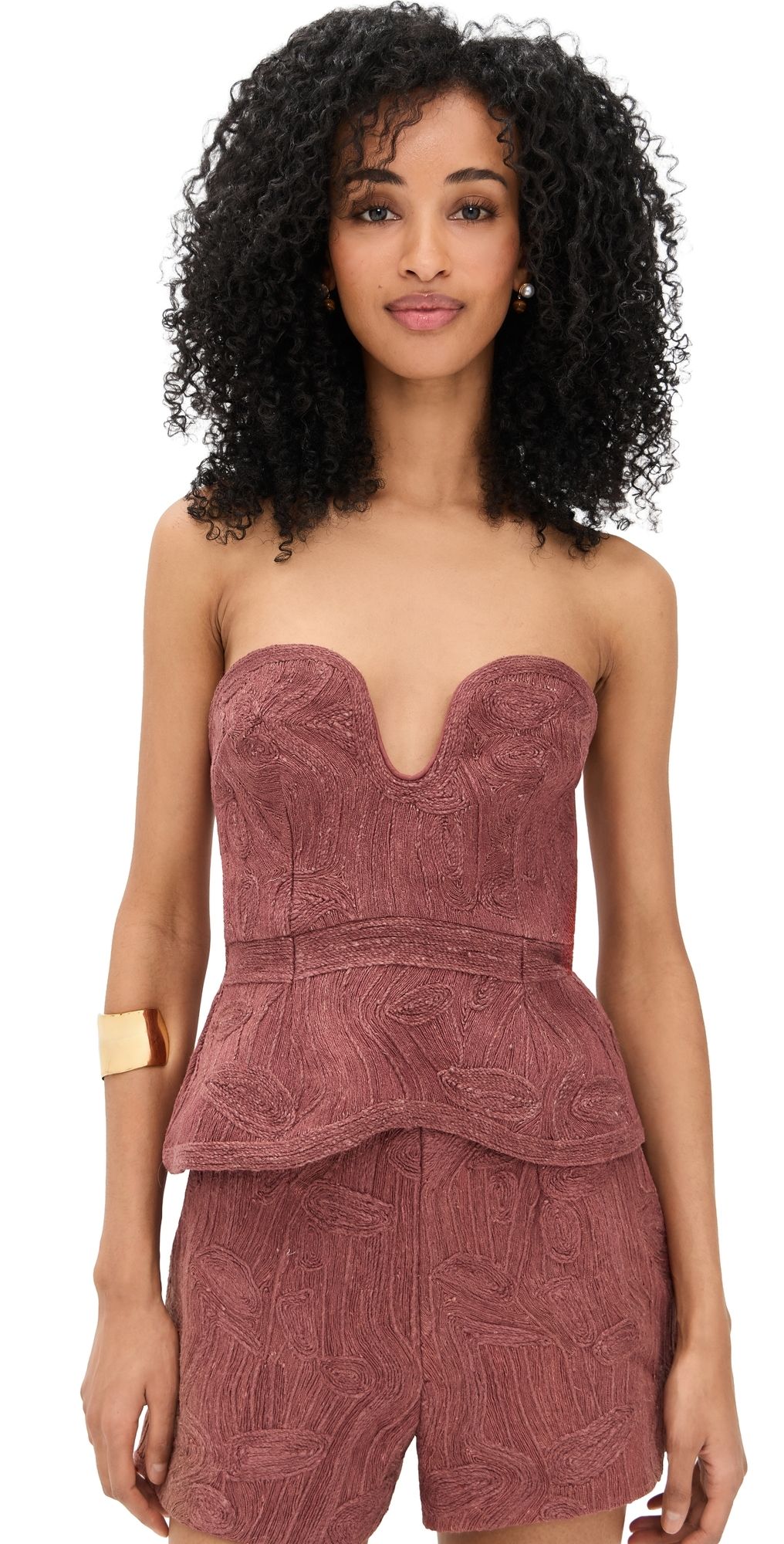 AMUR Nala Bustier Top Mahogany 2