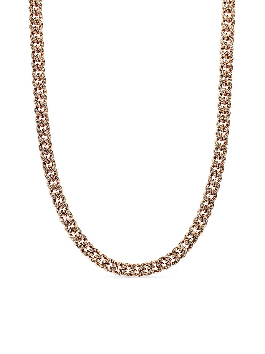 Women's Curb Chain Necklace In 18K Rose Gold - Rose Gold - Size 17