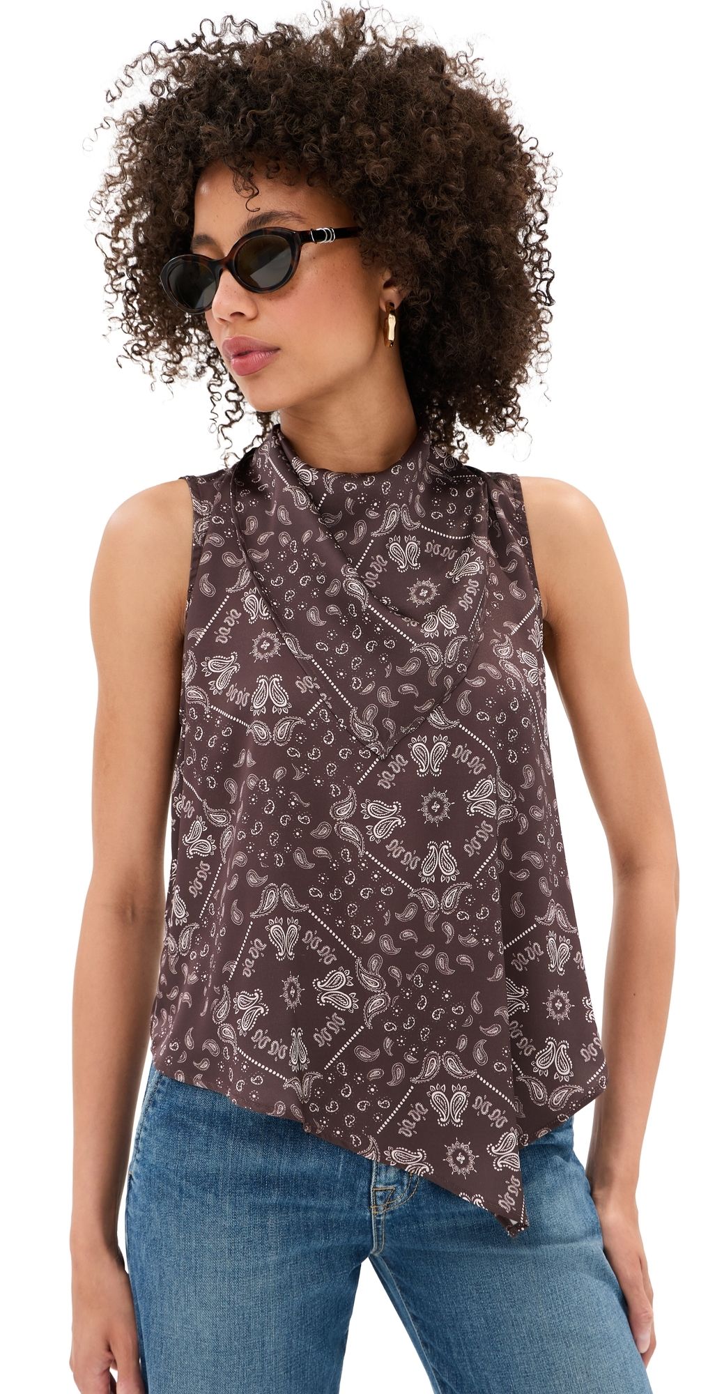 LE BOP Riley Blouse Brown Bandana XXL