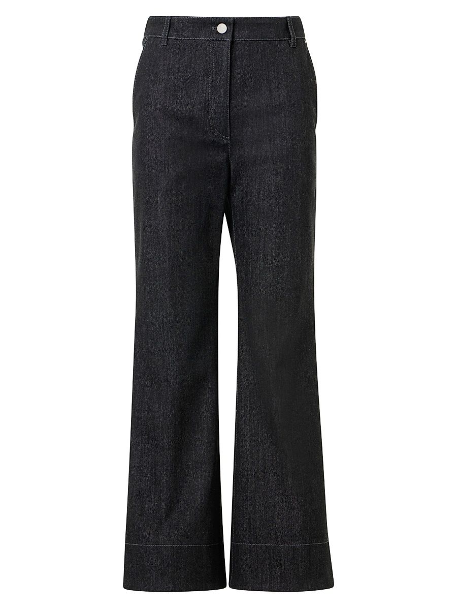 Women's Cecily Cotton Bootcut Pants - Black Denim - Size 16