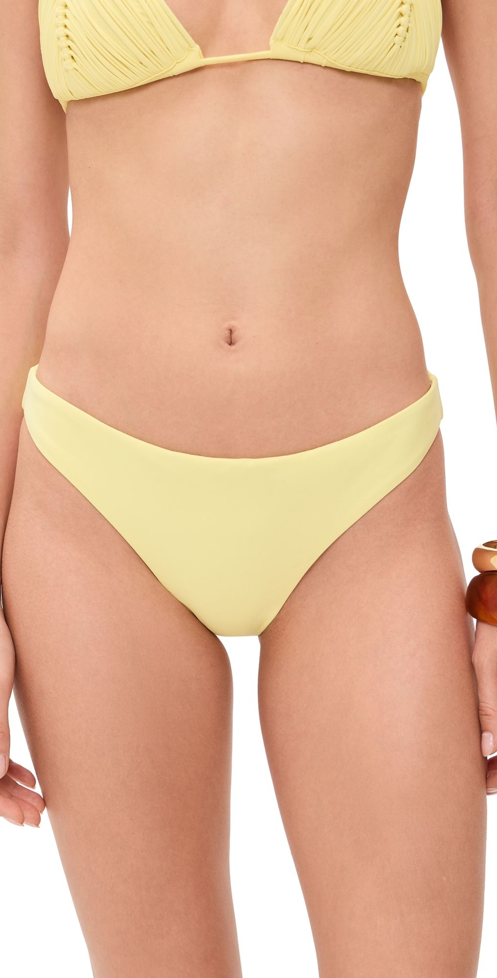 PQ Swim Basic Ruched Bottoms Buttercup S