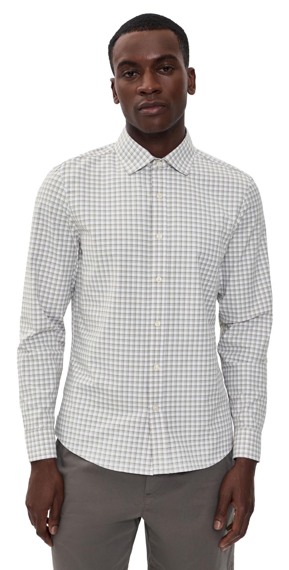 Rhone Slim Fit State of Mind Shirt Smokey Olive Plaid S