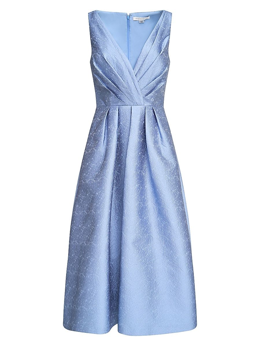 Women's Olivia Jacquard Sleeveless Midi-Dress - Pearl Blue - Size 6