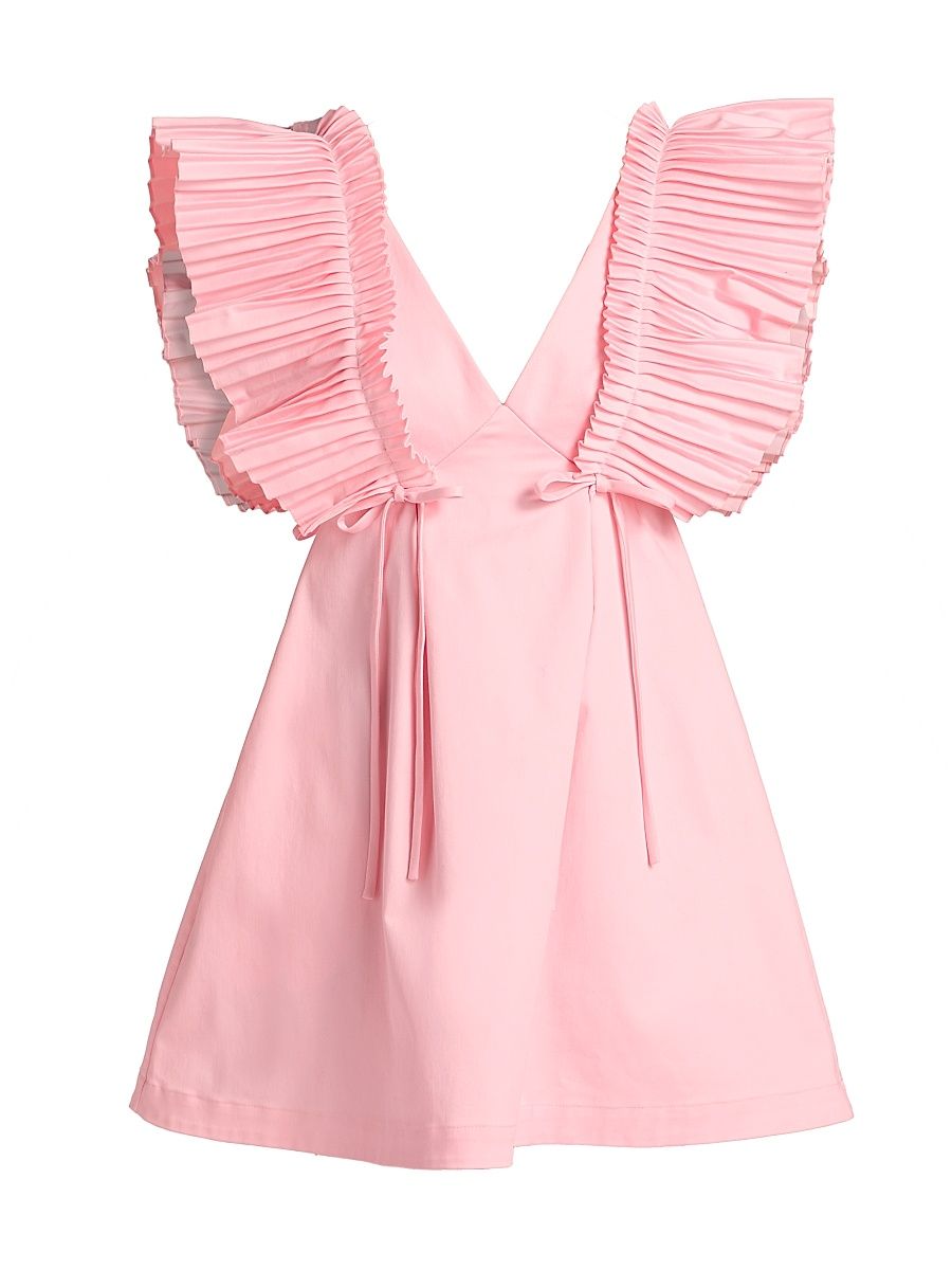 Women's Francine Flutter-Sleeve Minidress - Pale Pink - Size 6