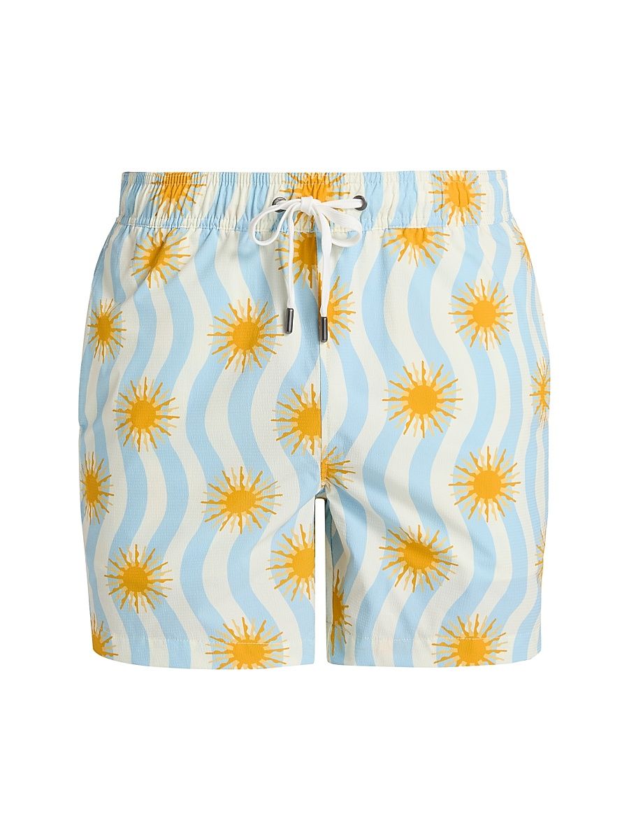 Men's Charles Swim Trunk - Light Blue Multi - Size XXL