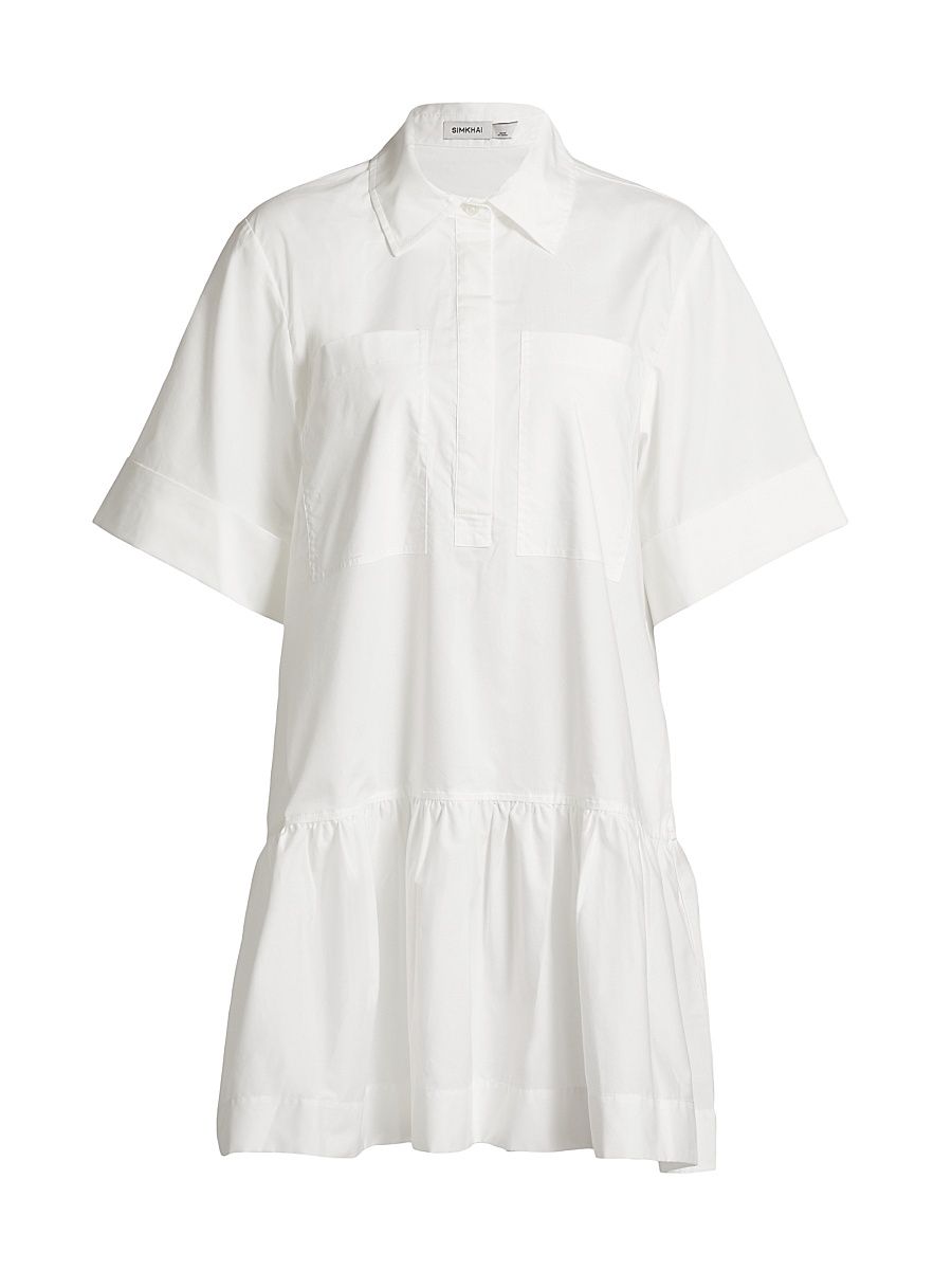 Women's Cris Pocket Shirt Dress - White - Size Medium