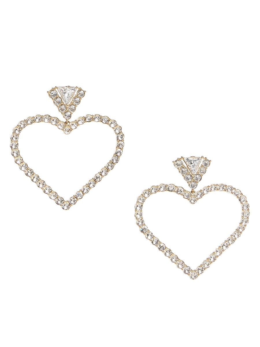 Women's Coeur Royal Earrings in Metal and Swarovski Crystals - Gold Crystal