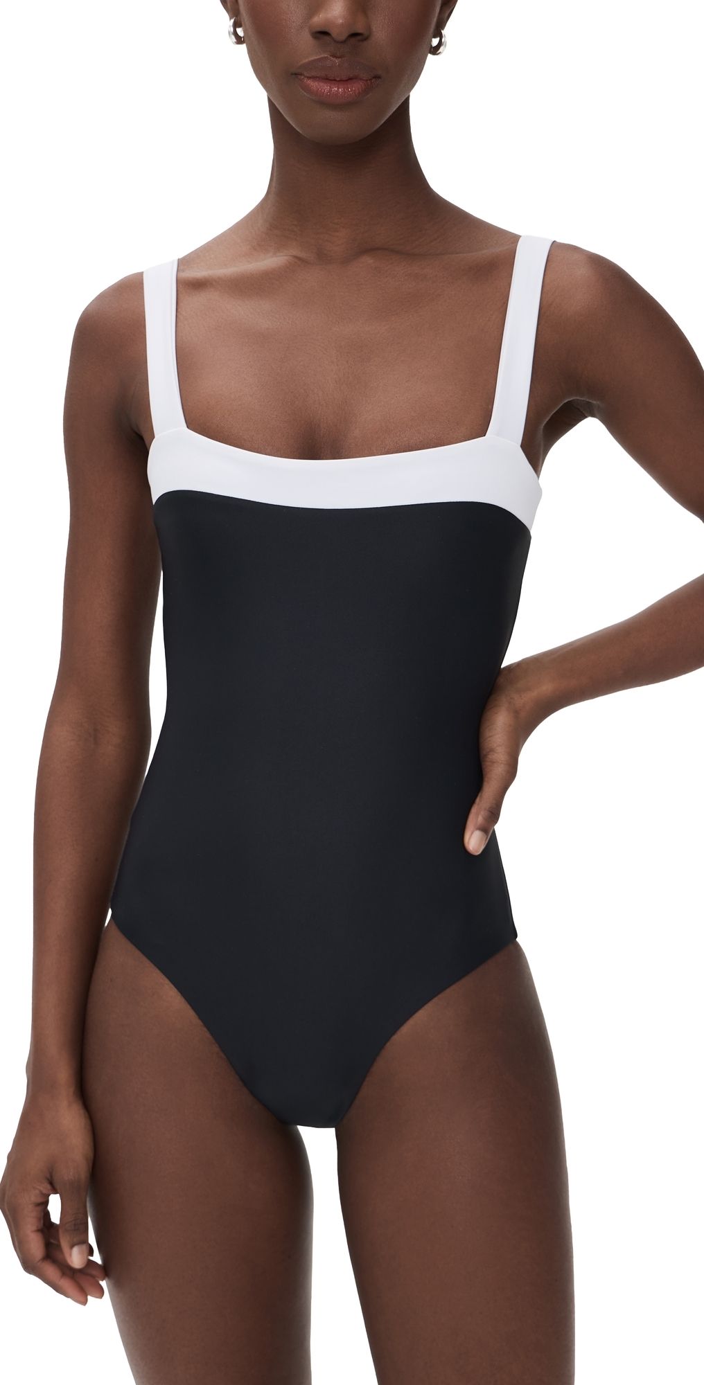 JADE Swim Coast One Piece Black with White L