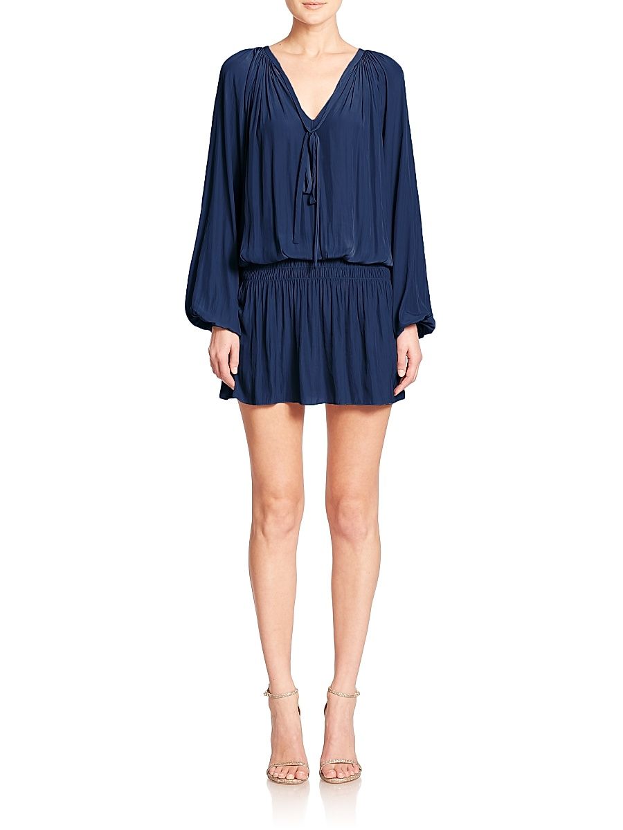 Women's Paris Blouson Minidress - Navy - Size XXS