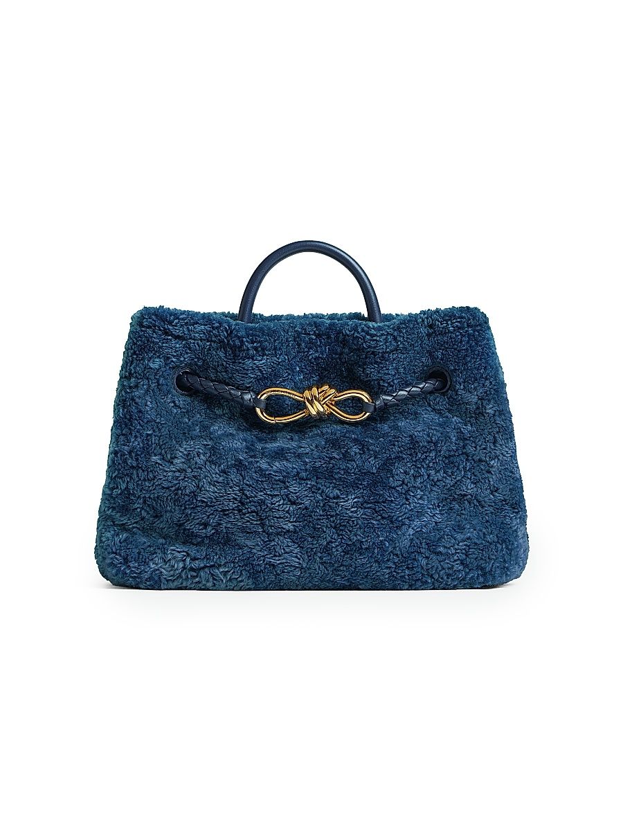 Women's Medium Andiamo Dyed Shearling Top Handle Bag - Ocean Pacific