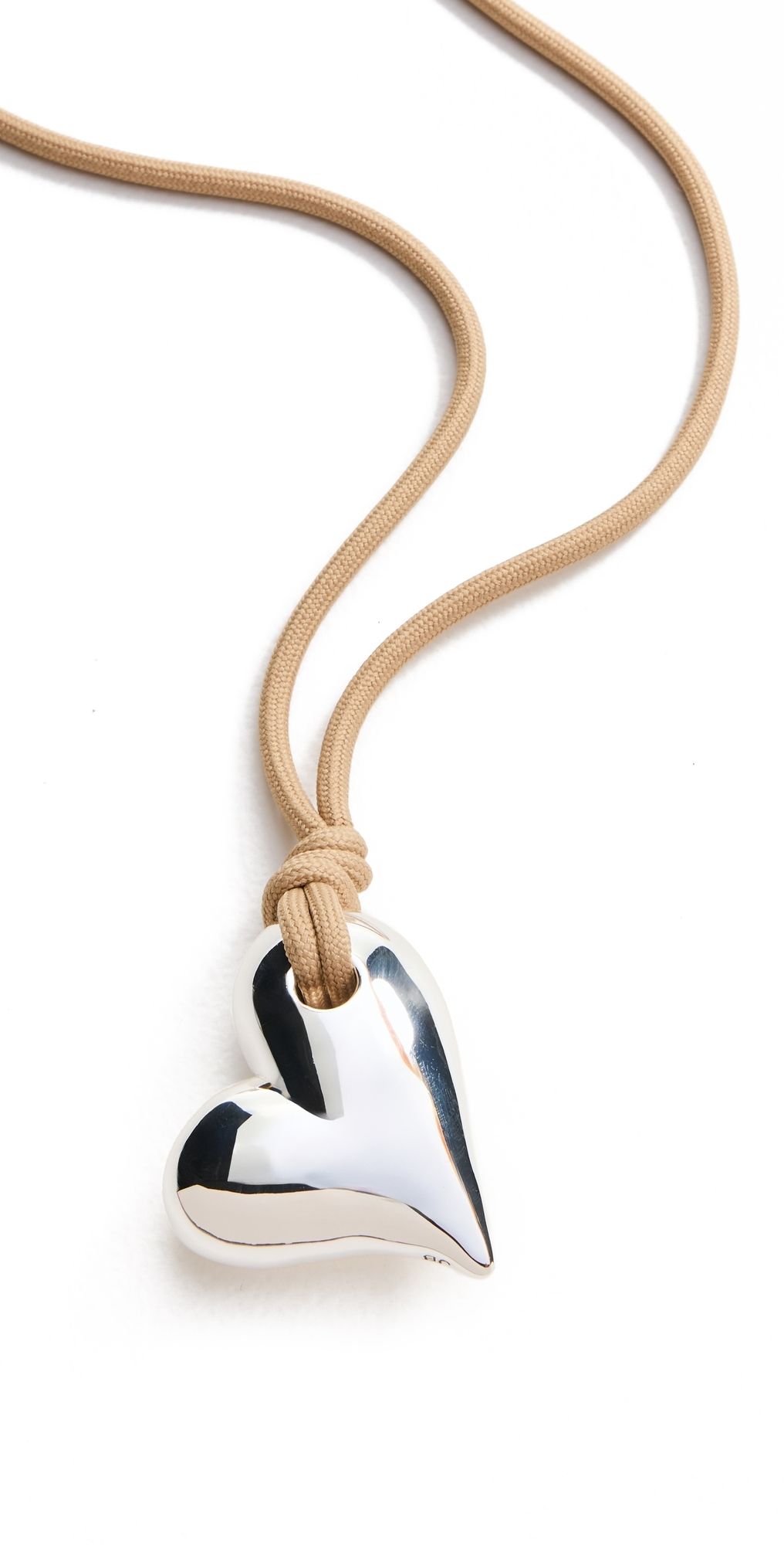 JENNY BIRD Art Heart On A String Necklace High Polish Silver One Size