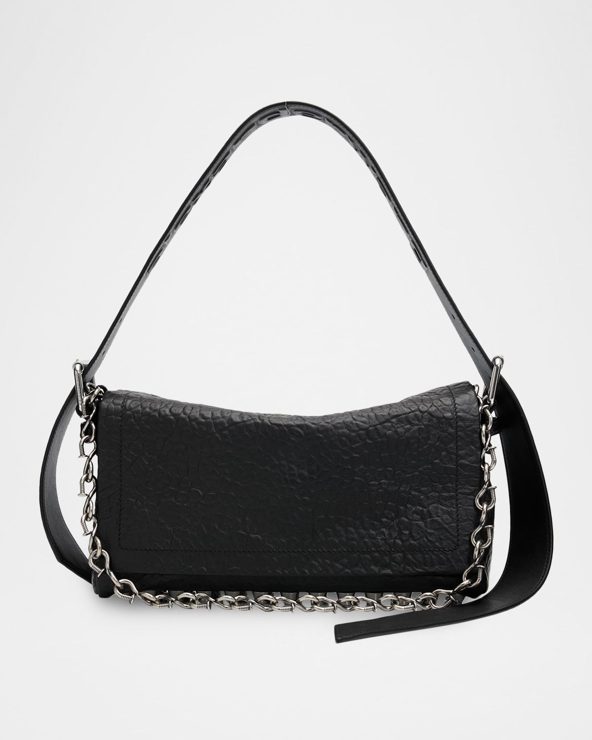 Ricco Chain-Embellished Leather Shoulder Bag