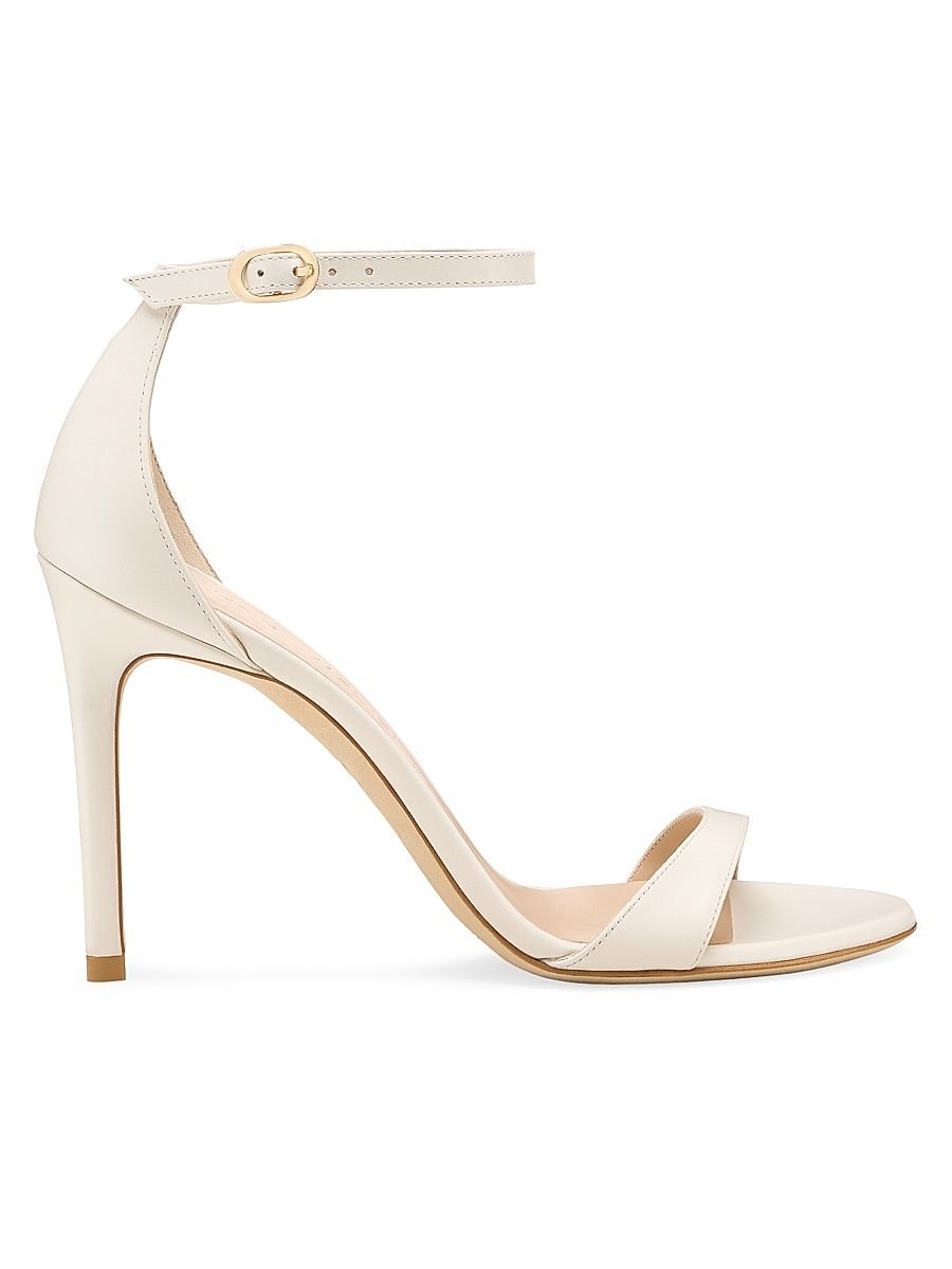 Women's Nudist II 100MM Leather Sandals - Cream - Size 8.5