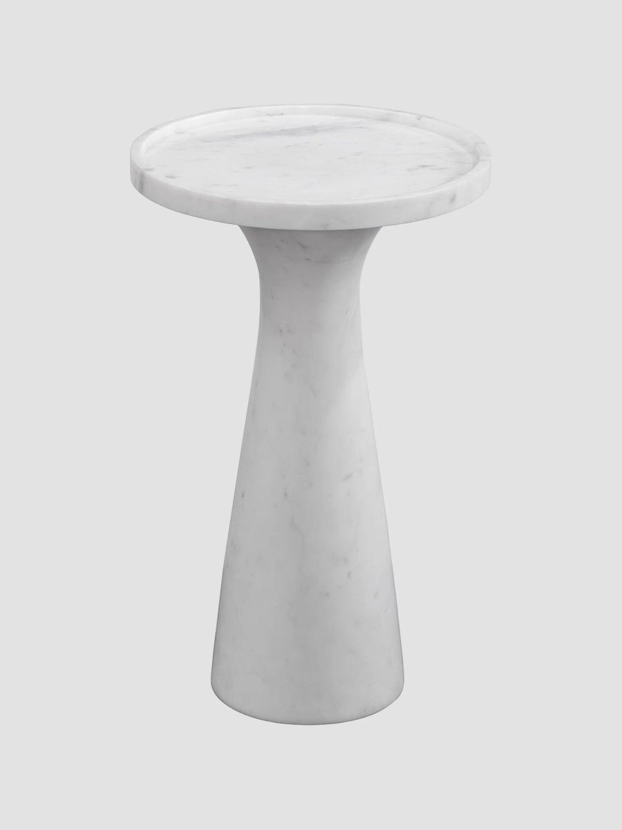 Birdi Marble Accent Table - White