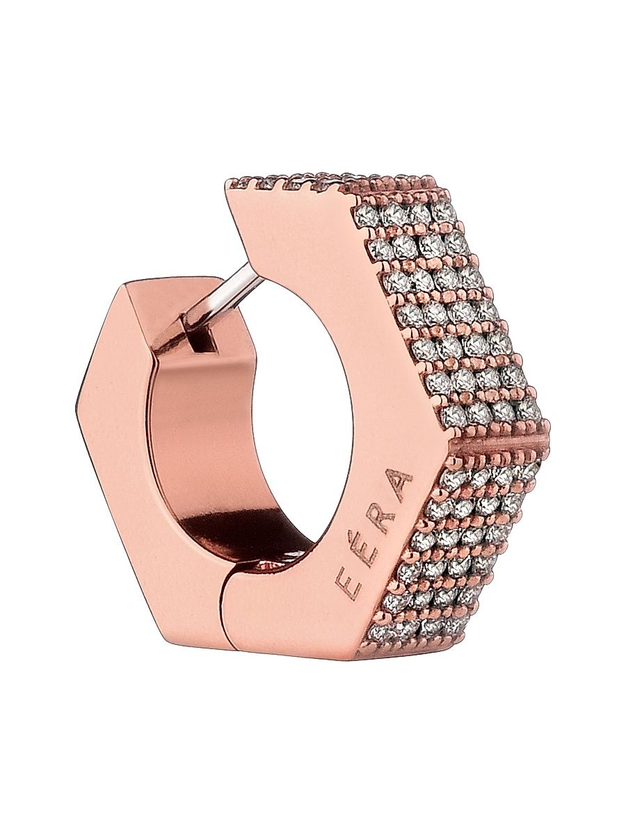 Women's Dado 18K White Gold & Diamond Hoop Earring - White Gold