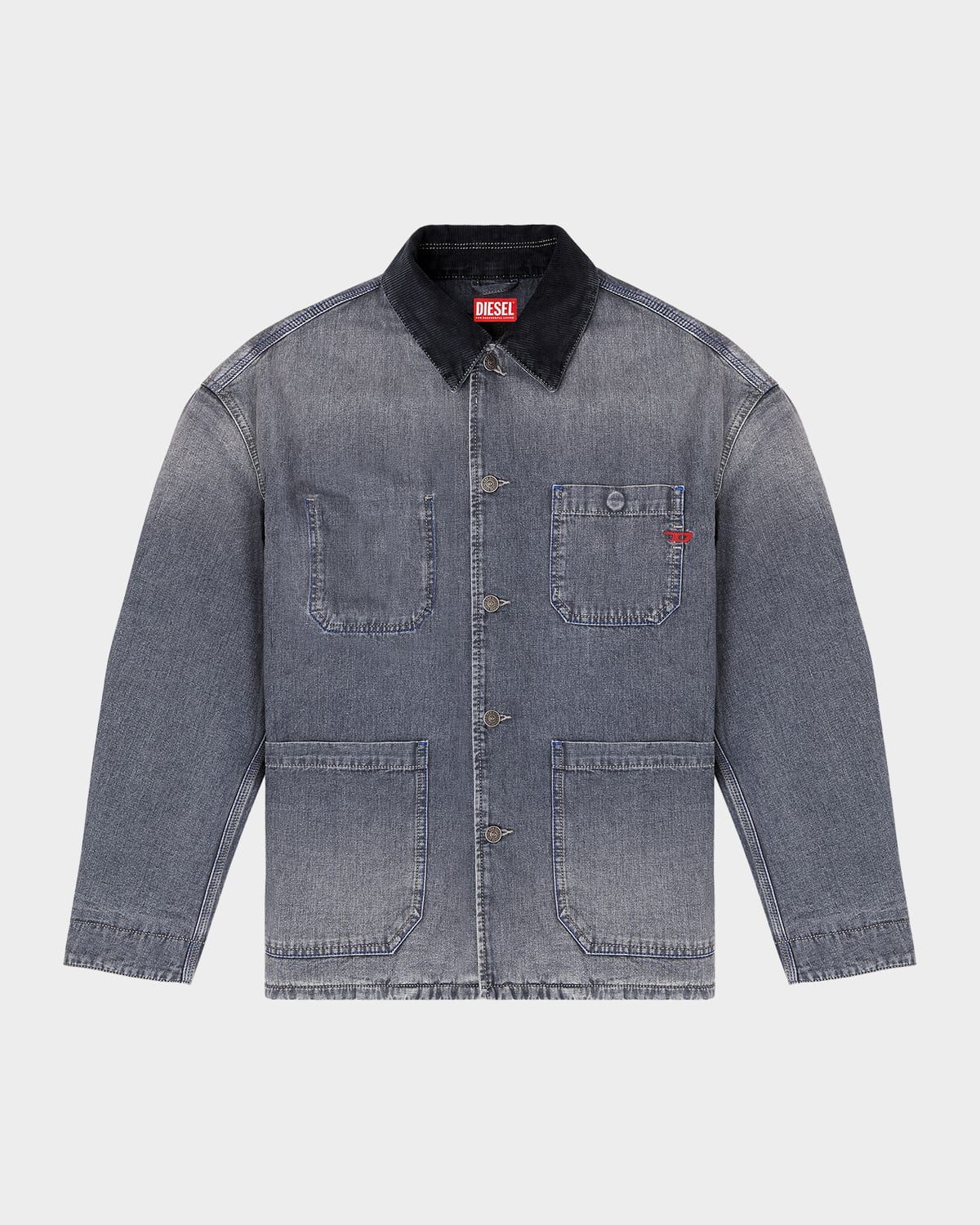 Men & apos;s D-Stack-U-L Corduroy-Collar Denim Jacket