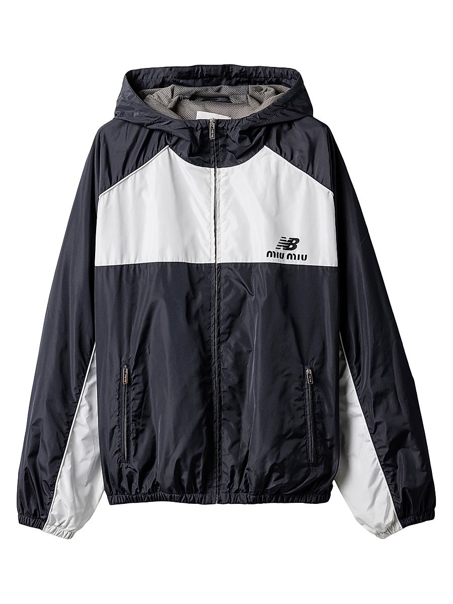 Women's New Balance X Miu Miu with Coco Gauff Technical Poplin Hoodie Jacket - Blue - Size 6