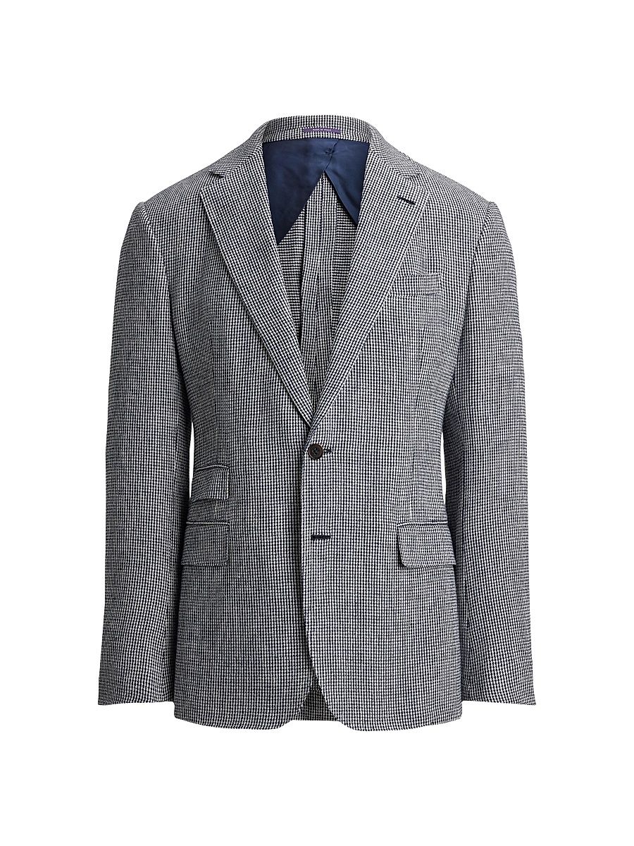 Men's Kent Tick-Weave Cotton-Blend Sport Coat - Navy White - Size 48