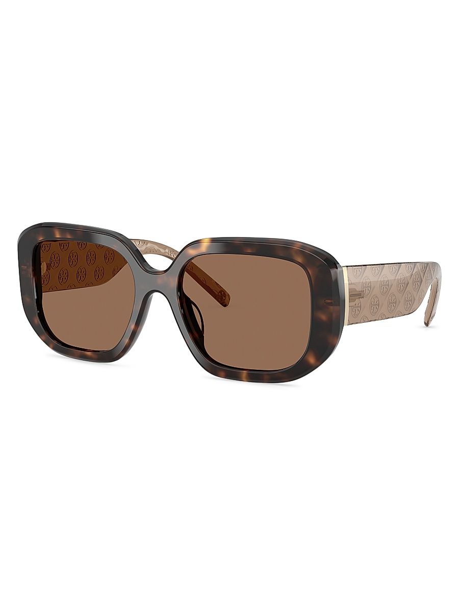Women's 54MM Square Sunglasses - Dark Brown Tort