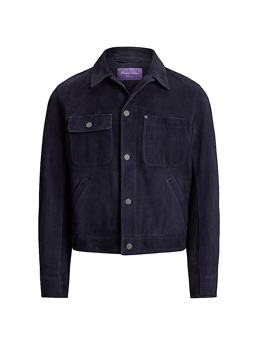 Men's Ryder Suede Bomber Jacket - Classic Chairman Navy - Size XXL