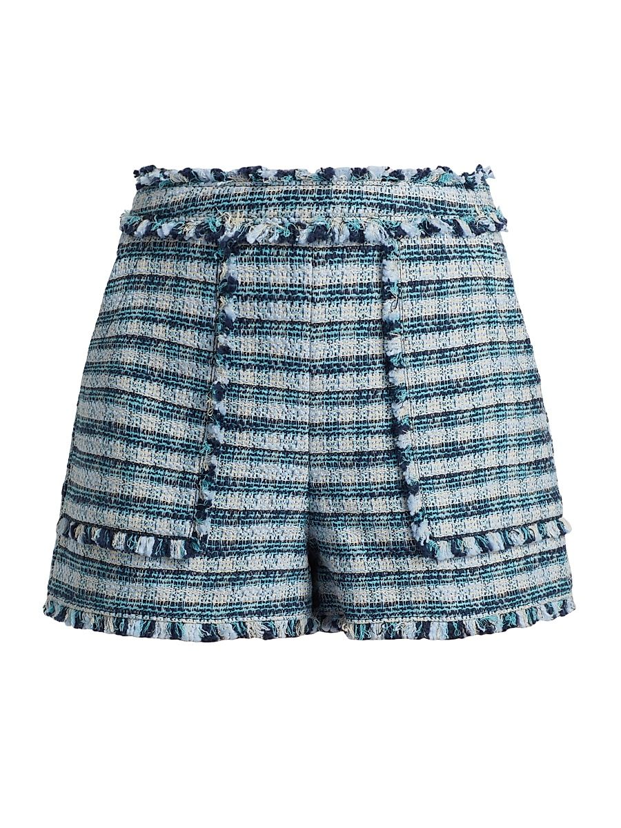 Women's Matilda Allen Tweed Shorts - Navy Multi - Size 12