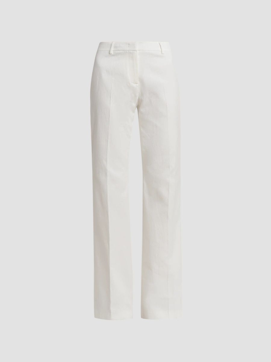 Etro Women's Arnica Jacquard Flare-Leg Trousers - White - Size 0