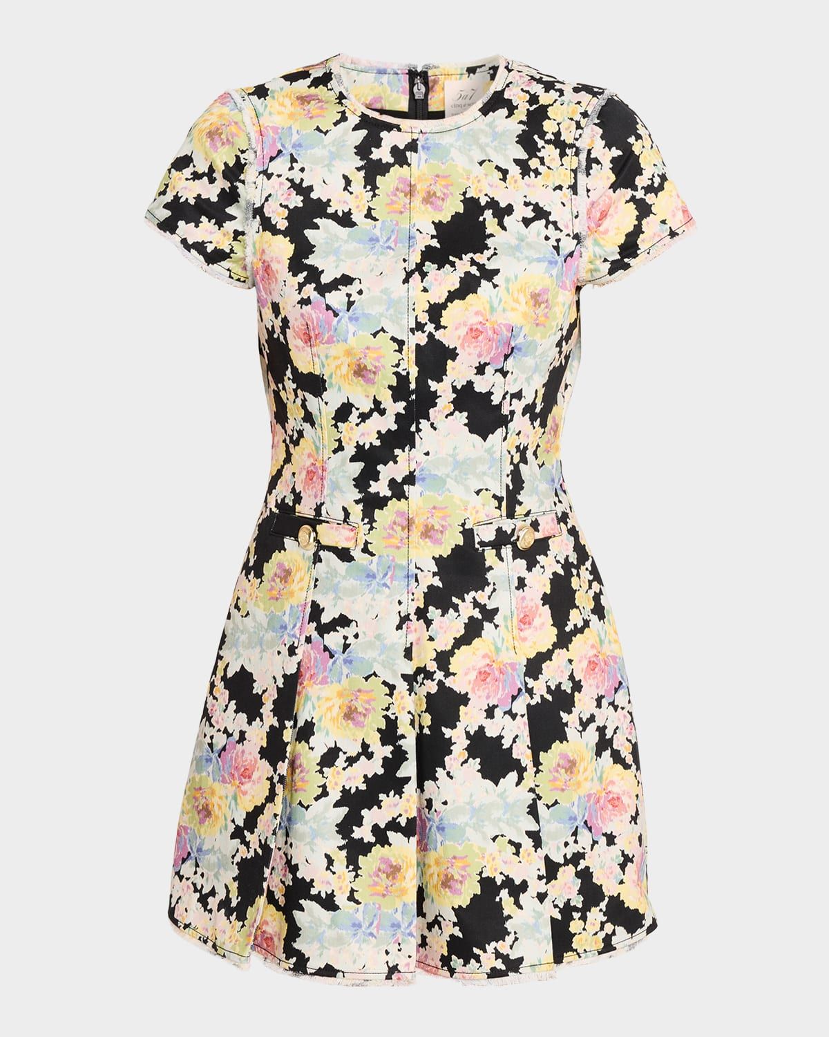 Denim Ikat Bouquet Mini Dress