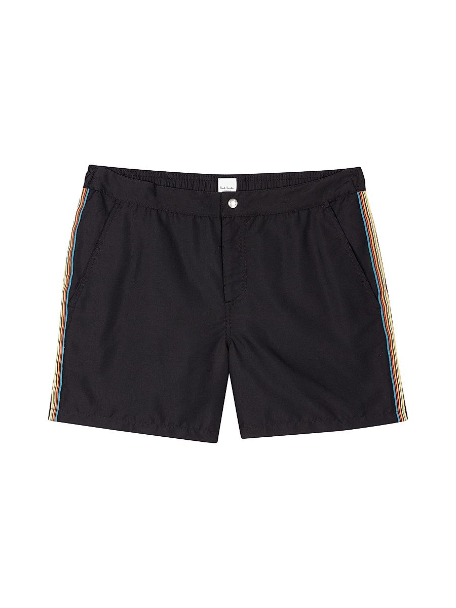 Men's Signature Stripe Swim Shorts - Black - Size XL