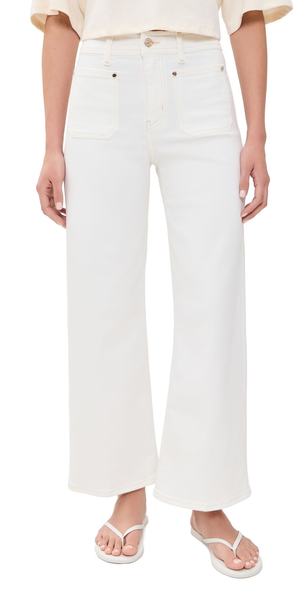 FRAME Le Slim Palazzo Crop Harbor Jeans Au Natural Clean 33