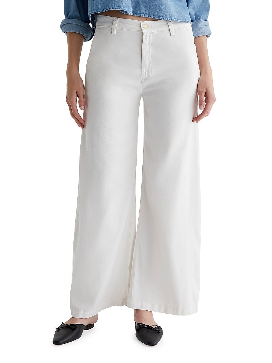 Women's Caden Twill Wide-Leg Chino Pants - Powder - Size 31