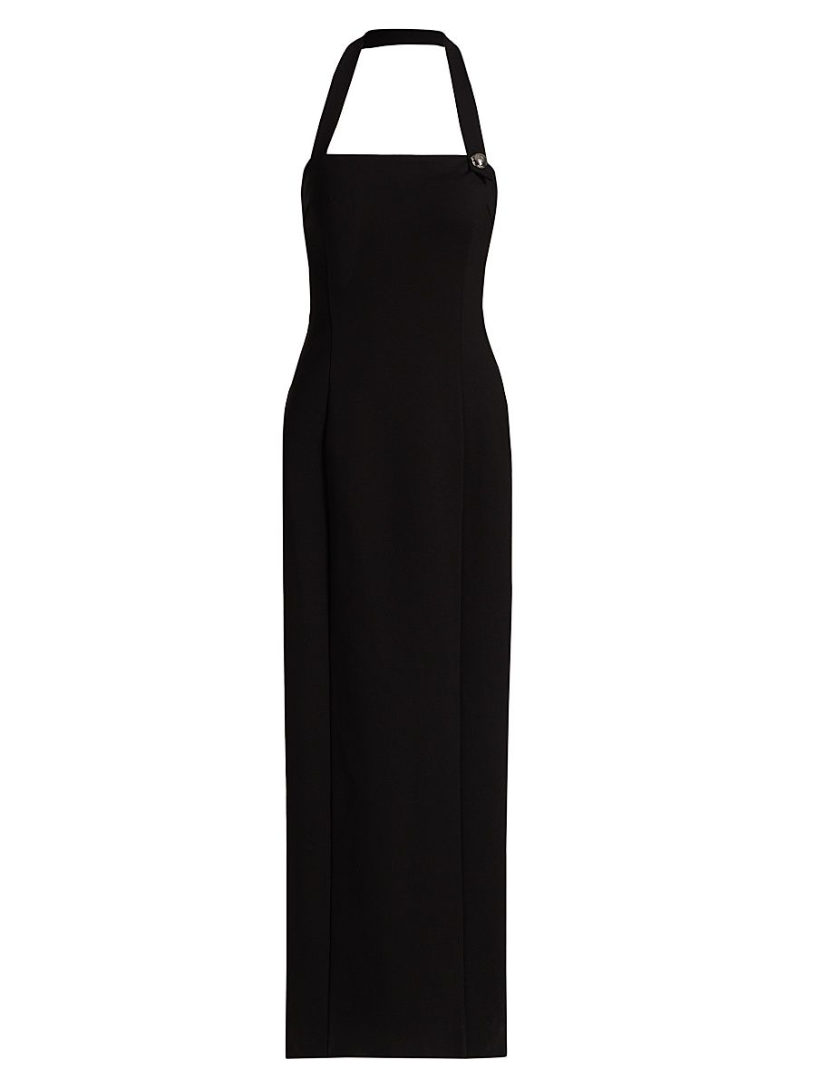 Women's Davina Sculpted Halter Midi-Dress - Jet - Size 14