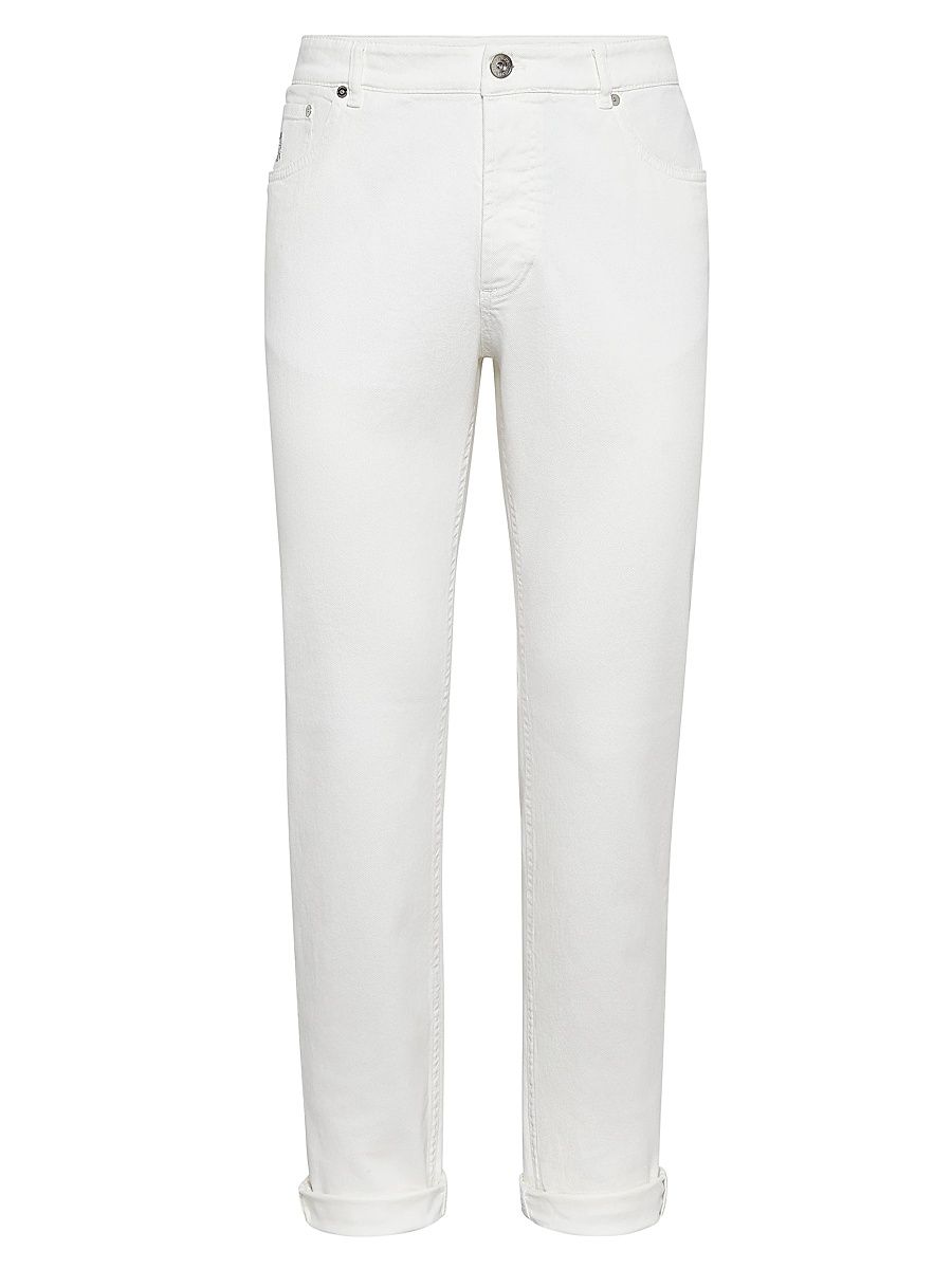 Men's Lightweight Denim Traditional Fit Five Pocket Jeans - Snow - Size 46