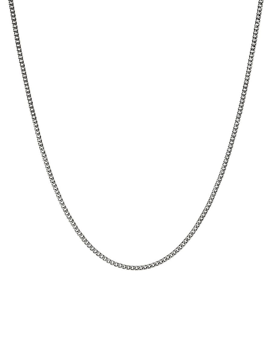 Sterling Silver Curb-Chain Necklace/2.1MM - Silver - Size 20