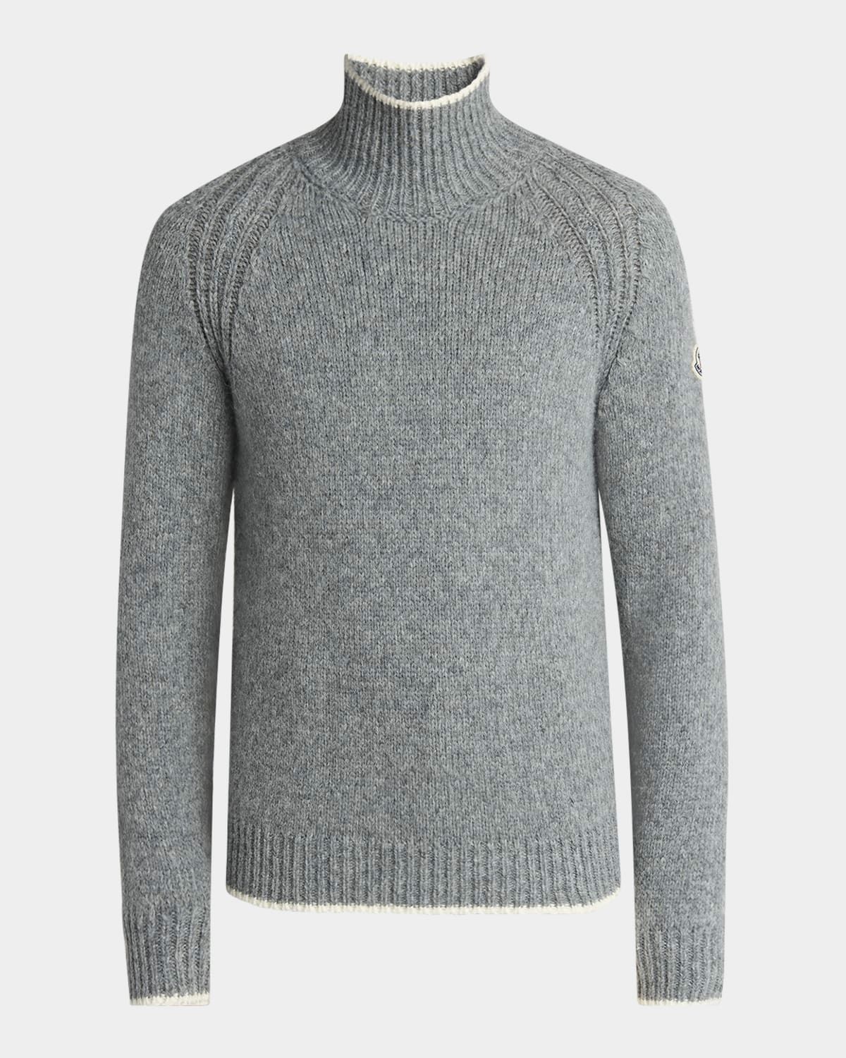 Men & apos;s Tipped Wool Turtleneck Sweater