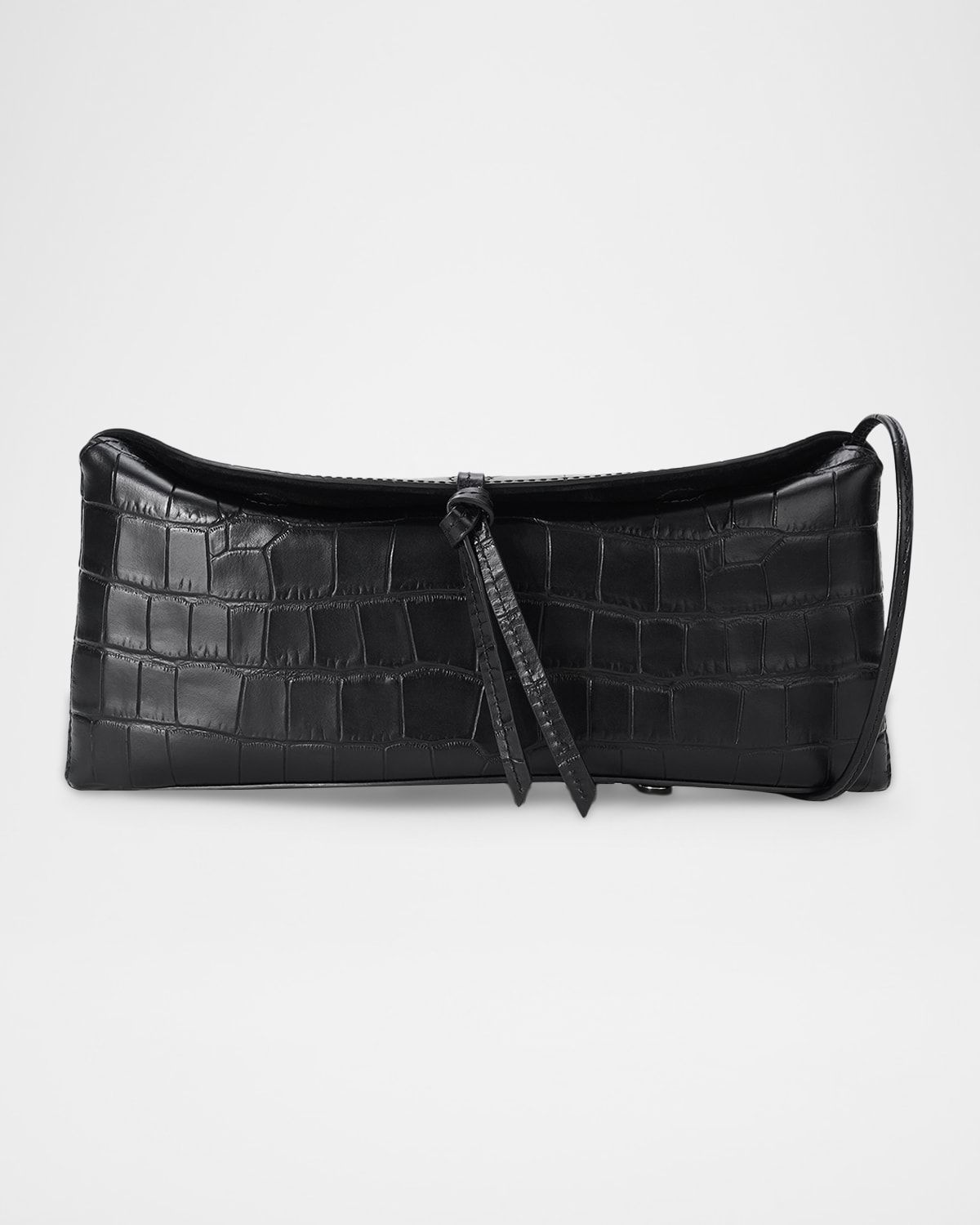 Eve Croc-Embossed Leather Clutch Bag