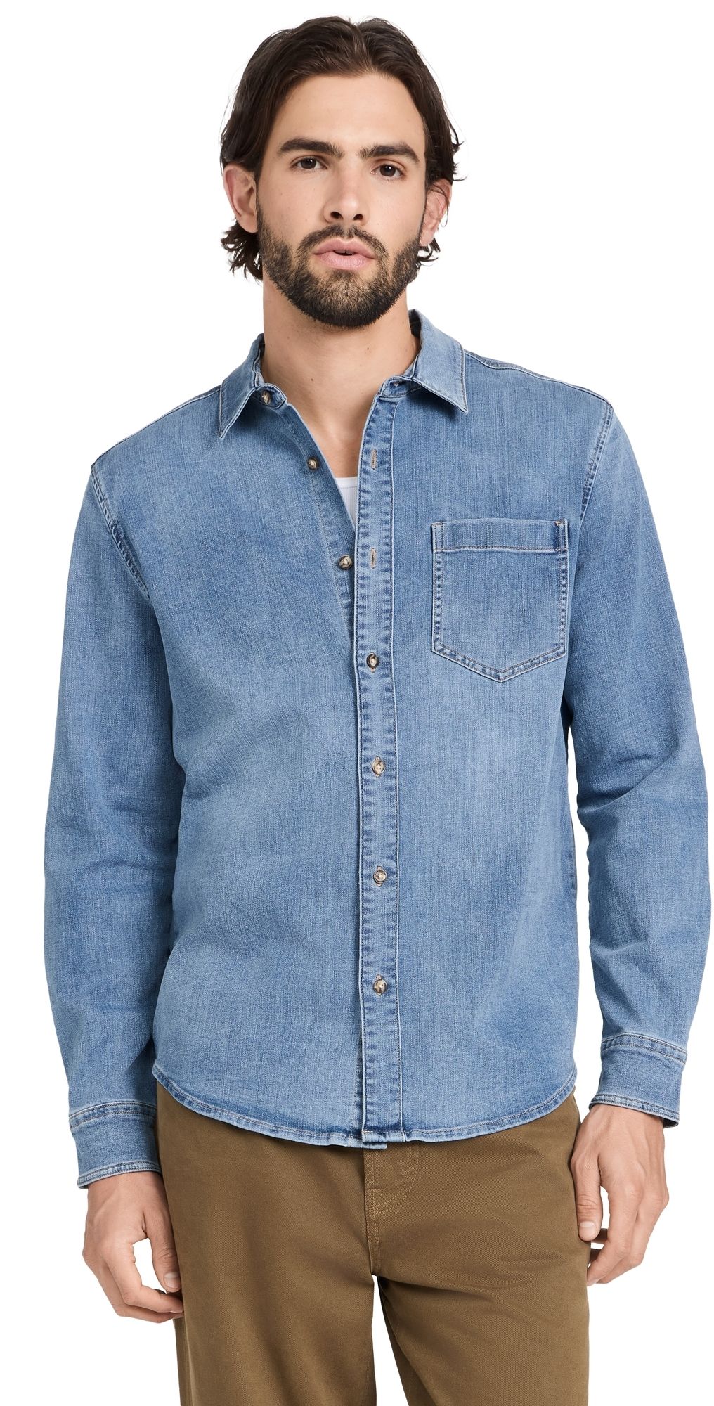 Fair Harbor The Driftwood Denim Shirt Medium Denim Wash M