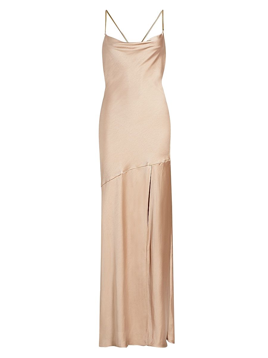 Women's Evie Satin Slip Gown - Terracotta - Size Medium
