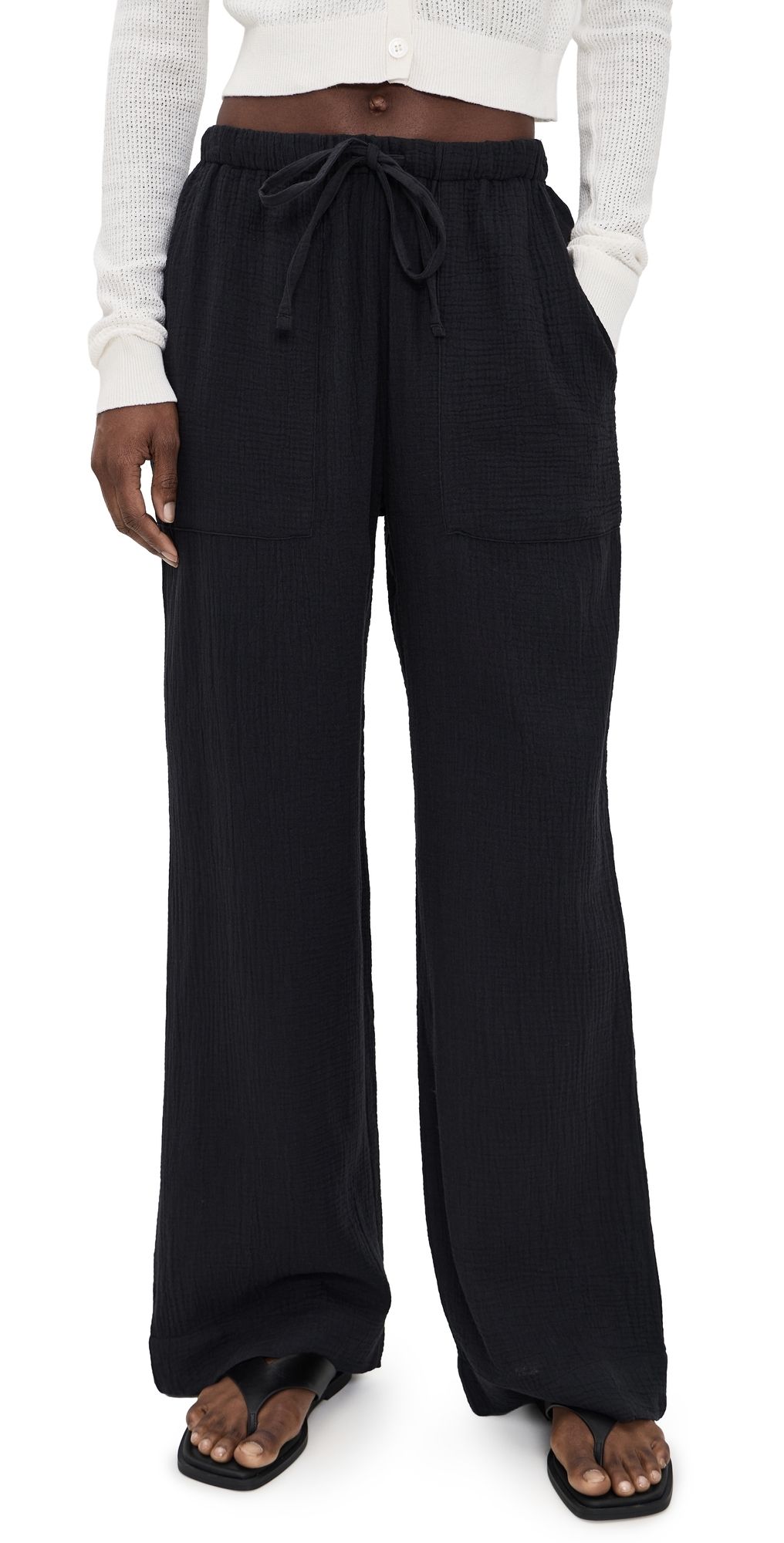 Faherty Laidback Gauze Pants Black L